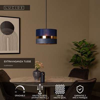 Lucide EXTRAVAGANZA TUSSE - Suspension - Ø 30 cm - 1xE27 - Bleu